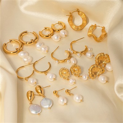 Perlové náušnice z nerezové oceli